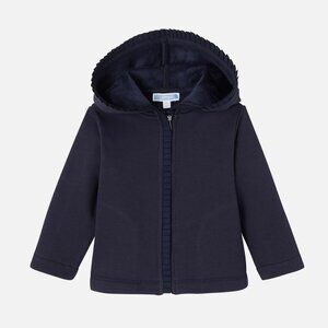 NWT Jacadi Baby Girl Navy Zip-Up Sweatshirt